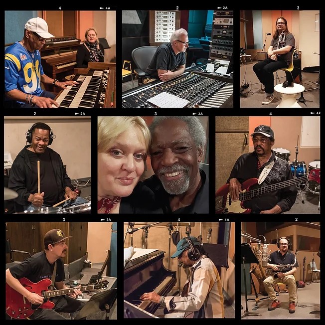 Photo collage of the studio sessions