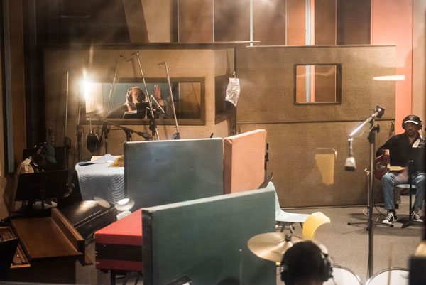 in the vocal booth